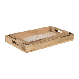S/2 Bandejas Blanco-Natural 43,50 X 27 X 5 cm