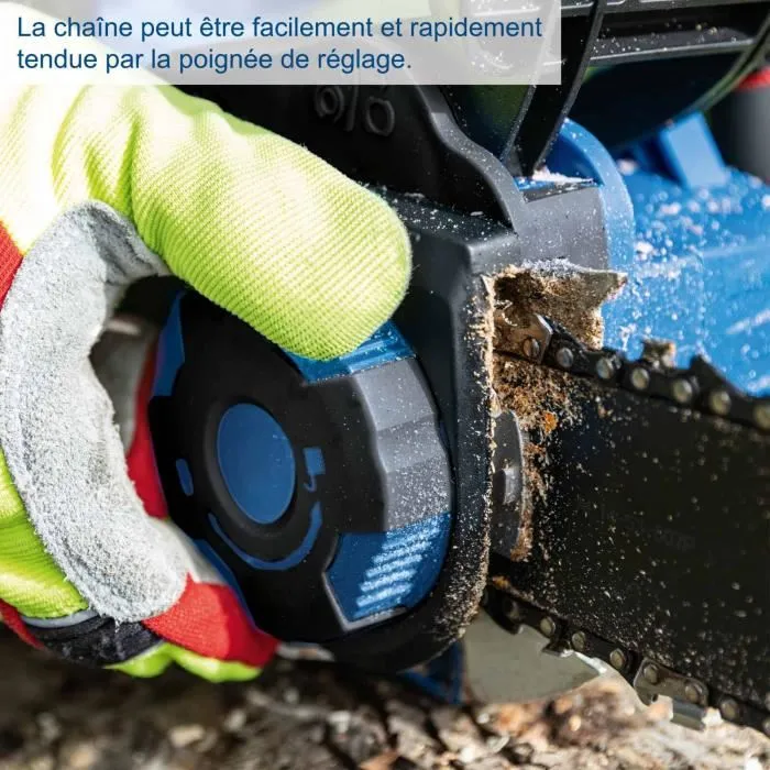 Scheppach Pack de motosierra inalámbrica BC-CS355Duo-X 20V IXES - 33.5 cm corte, con 2 baterías de 4 Ah y cargador doble de 4.5 A