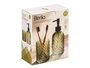 Berilo Set de 2 Dosificadores para Baño, Vaso de 410 ml, Verde Diamante, Vidrio y Plástico, 16x20x8 cm (Set de 12)