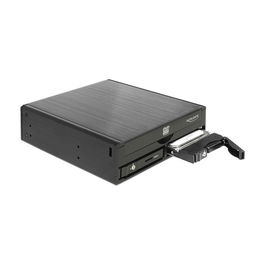 DeLOCK 47230 5.25" Mobile Rack para 1 Unidad Óptica Slim y 2 Discos Duros/SSD SATA 2.5" - Carcasa en Aluminio Negro
