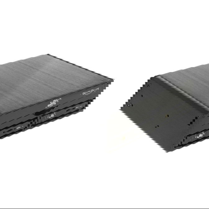 DeLOCK 47230 5.25" Mobile Rack para 1 Unidad Óptica Slim y 2 Discos Duros/SSD SATA 2.5" - Carcasa en Aluminio Negro