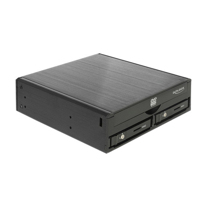 DeLOCK 47230 Bastidor móvil para 1 x 5.25 pulg. Slim y 2 x 2.5 pulg. SATA HDD/SSD