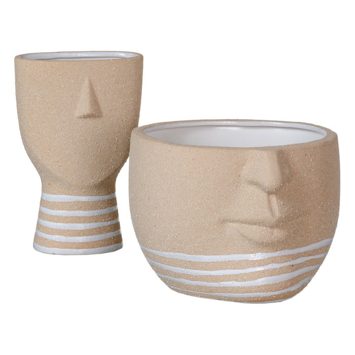 Macetero Natural Cerámica Decoración 14 X 9 X 21,50 cm