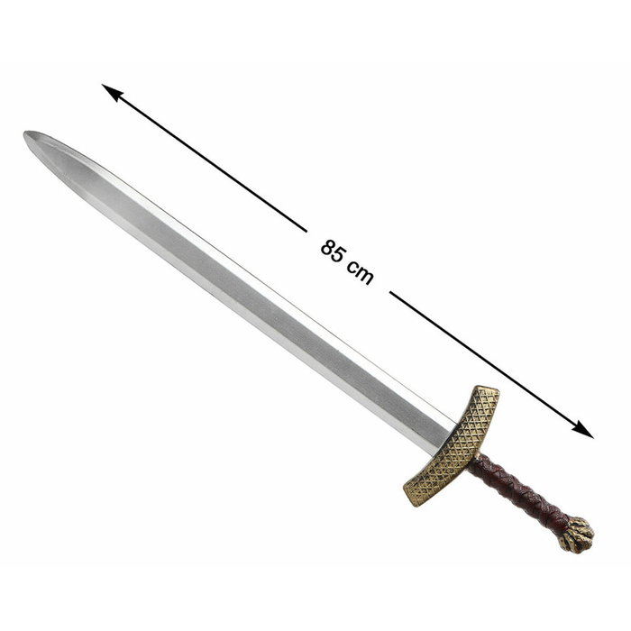 Atosa Espada Medieval Curva de Fantasía, 85 cm, Plateado y Dorado