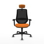 PIQUERAS Y CRESPO Silla de oficina Mardos con mecanismo Sincro, Naranja y Negro