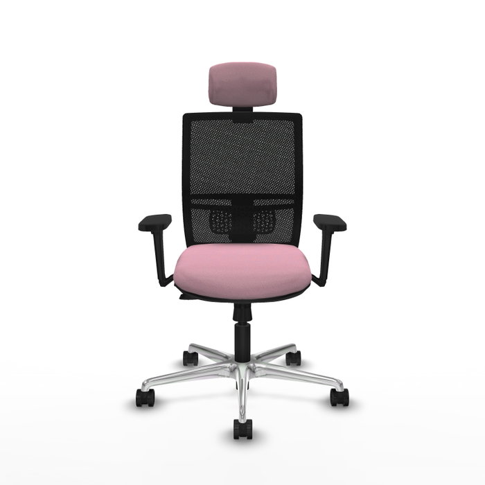 PIQUERAS Y CRESPO Silla de oficina Yunquera con mecanismo Sincro/Traslack, Rosa y Negro