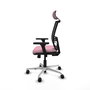PIQUERAS Y CRESPO Silla de oficina Yunquera con mecanismo Sincro/Traslack, Rosa y Negro