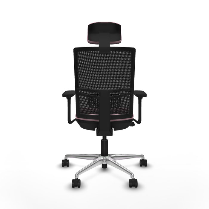 PIQUERAS Y CRESPO Silla de oficina Yunquera con mecanismo Sincro/Traslack, Rosa y Negro