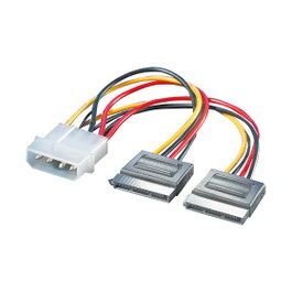 ROLINE Cable adaptador Y Molex 4 pines a 2x SATA 0,12 m
