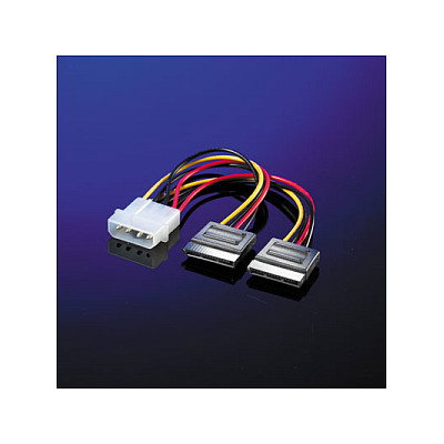 ROLINE Cable adaptador Y Molex 4 pines a 2x SATA 0,12 m