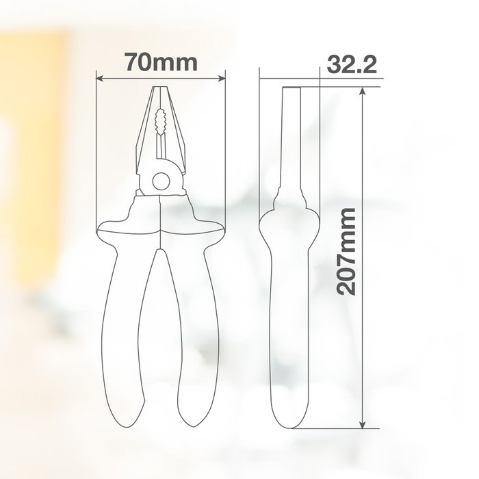 Hantums Alicate universal con mango aislante 200mm Hantums Alicate universal con mango aislante 200mm