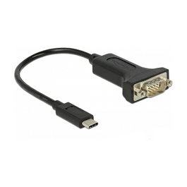 DeLOCK Adaptador USB Type-C™ a 1 x Serie RS-232 D-Sub 9 Pin con tuercas 63908