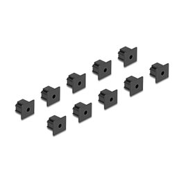 DeLOCK Cubierta antipolvo para RJ12 hembra sin agarre, 10 unidades, Negro