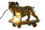 DKD Home Decor Lámpara de Sobremesa Bulldog Dorado en Resina