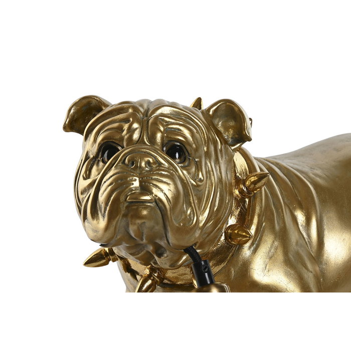 DKD Home Decor Lámpara de Sobremesa Bulldog Dorado en Resina