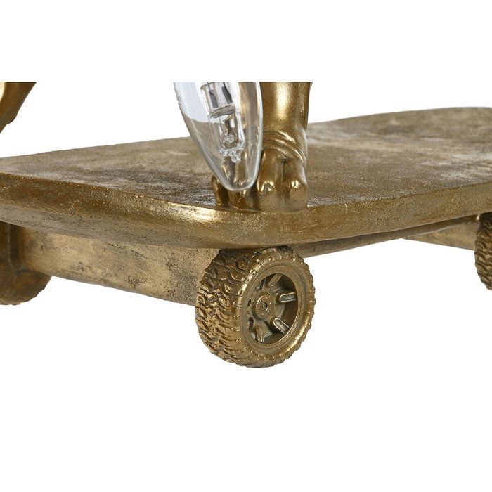 DKD Home Decor Lámpara de Sobremesa Bulldog Dorado en Resina