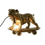 DKD Home Decor Lámpara de Sobremesa Bulldog Dorado en Resina
