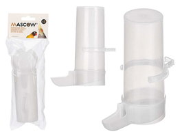 Masgow Bebedero Accesorio para Jaula Transparente Blanco 100ml 5 x 12 x 8.5 cm (Set de 24)