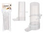 Masgow Bebedero Accesorio para Jaula Transparente Blanco 100ml 5 x 12 x 8.5 cm (Set de 24)