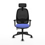 PIQUERAS Y CRESPO Silla de oficina Cilanco con mecanismo Sincro/Traslack, Azul claro y Negro