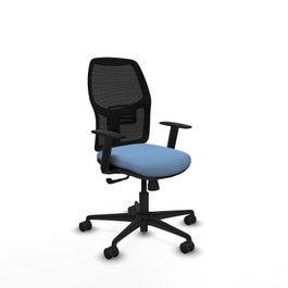 PIQUERAS Y CRESPO Silla Alfera Azul Cielo y Negro con Mecanismo Sincro