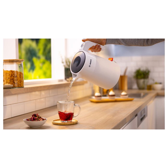 Bosch TWK2M161 Hervidor de agua, 1,7 L, 2400 W, Blanco
