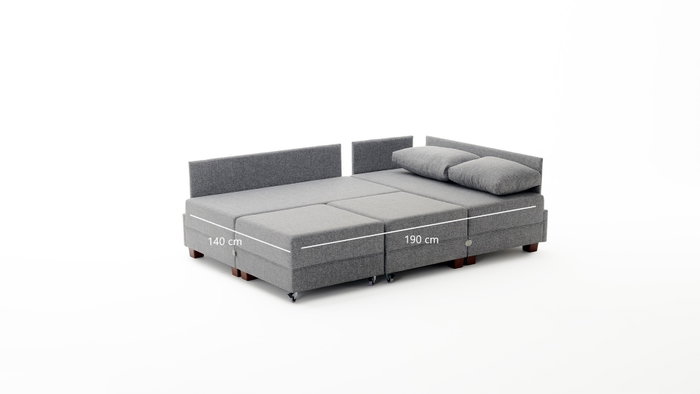 Atelier Del Sofa Sofá Cama Esquinero Crema 210x280cm Convertible en Cama 140x190cm