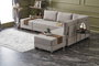 Atelier Del Sofa Sofá Cama Esquinero Crema 210x280cm Convertible en Cama 140x190cm