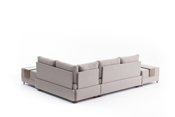 Atelier Del Sofa Sofá Cama Esquinero Crema 210x280cm Convertible en Cama 140x190cm