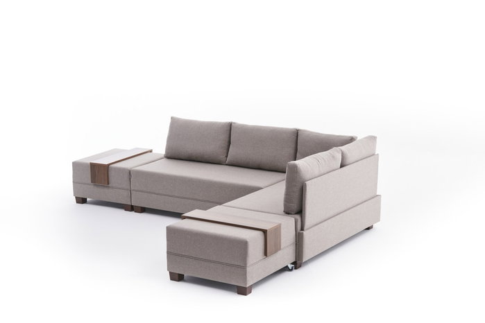 Atelier Del Sofa Sofá Cama Esquinero Crema 210x280cm Convertible en Cama 140x190cm