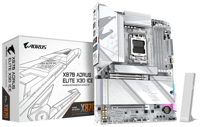 Gigabyte X870 AORUS ELITE X3D ICE ATX Blanco