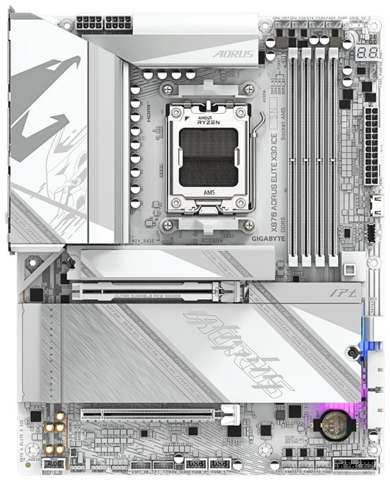 Gigabyte X870 AORUS ELITE X3D ICE ATX Blanco