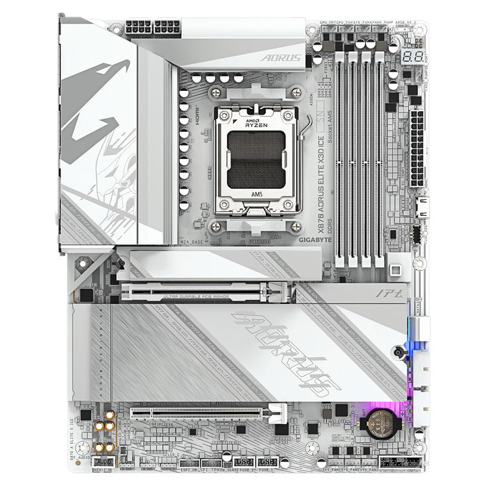 Gigabyte Placa Base X870 AORUS ELITE X3D ICE, AMD X870, Socket AM5, DDR5