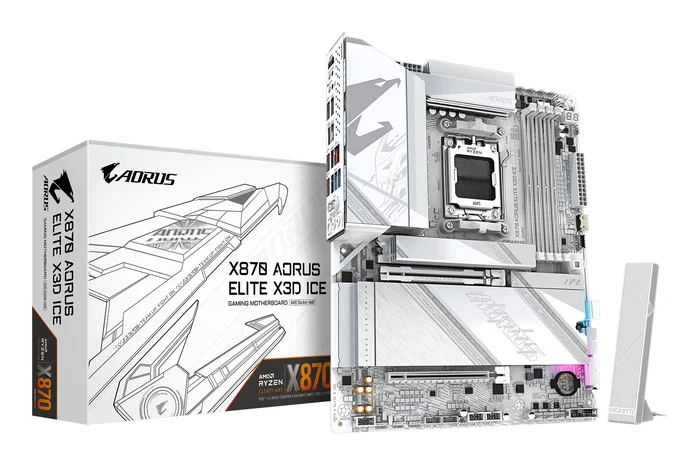 Gigabyte X870 AORUS ELITE X3D ICE ATX Blanco