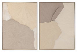 DKD Home Decor Cuadro Lienzo Moderno 90x120 cm, Set de 2 Surtido Moka y Beige