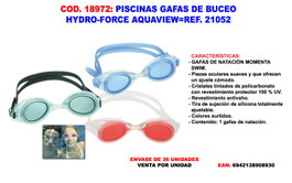 HYDRO-FORCE Gafas de buceo AquaView