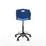 Taburete Robledo con mecanismo Giratorio de PVC color Azul. Equipado con Base poliamida negra, No aplica y Ruedas de nailon 50 mm