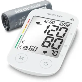 Medisana BU 535 Tensiometro Parlante - 6 Idiomas - Pantalla Grande - Dígito XXL - Medición de Arritmias - 240 Memorias