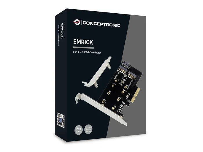 Conceptronic EMRICK04B Tarjeta Adaptadora 2 en 1 para SSD M.2 Conceptronic EMRICK04B Tarjeta Adaptadora 2 en 1 para SSD M.2