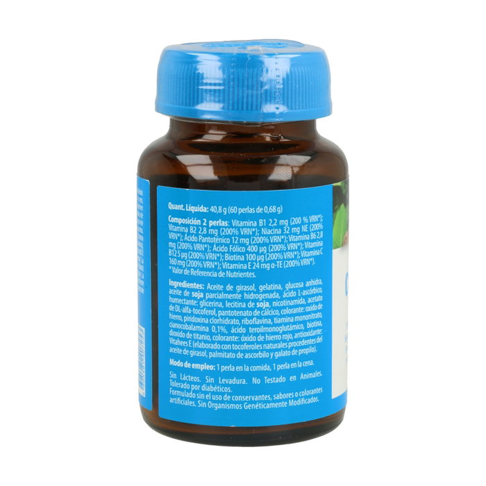 DIETMED Complejo B con Vitaminas B1, B2, B6, B12, C, E y Ácido Fólico - 60 Perlas