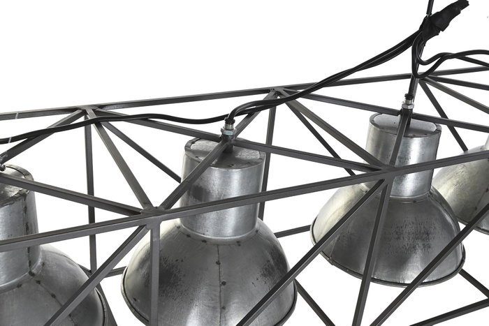 DKD Home Decor Lámpara Techo Metal Gris Negro 24 x 24 x 115 cm DKD Home Decor Lámpara Techo Metal Gris Negro 24 x 24 x 115 cm