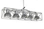 DKD Home Decor Lámpara Techo Metal Gris Negro 24 x 24 x 115 cm