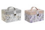 DKD Home Decor Joyero con Bandeja y Espejo Satinado Surtido de 2 Unidades