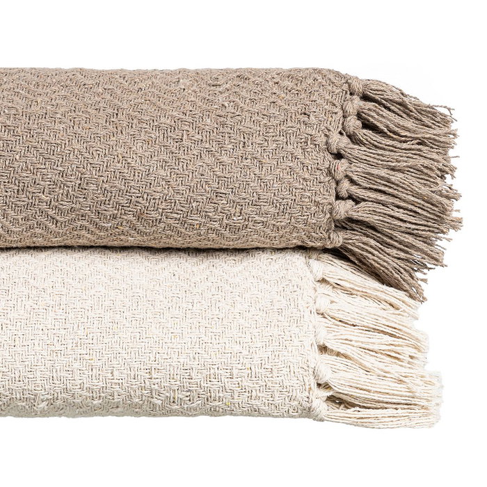 Plaid Marrón Algodón-Poliéster 180 X 270 cm