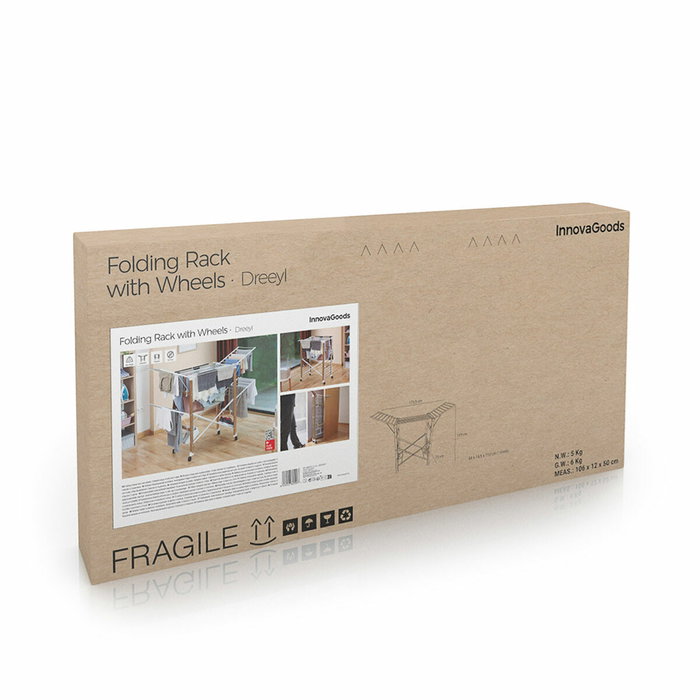 Tendedero Plegable Vertical con Ruedas Dreeyl InnovaGoods 38 Barras