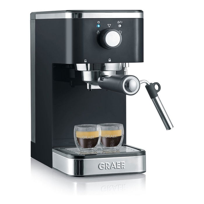 Graef ES402 Máquina de Espresso Semiautomática, 15 bar, 1.25 L, Acero Satinado y Negro, 1400 W