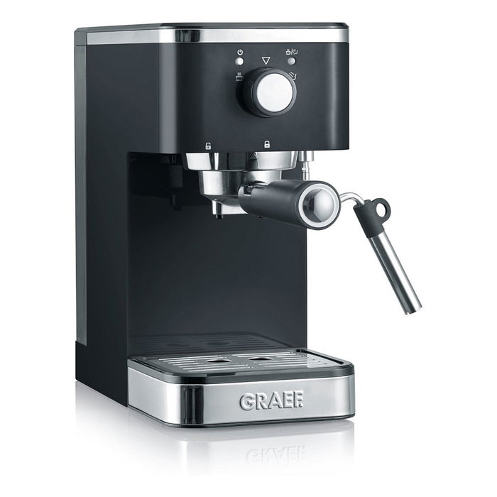 Graef ES402 Máquina de Espresso Semiautomática, 15 bar, 1.25 L, Acero Satinado y Negro, 1400 W
