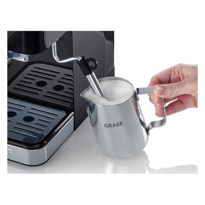 Graef ES402 Máquina de Espresso Semiautomática, 15 bar, 1.25 L, Acero Satinado y Negro, 1400 W