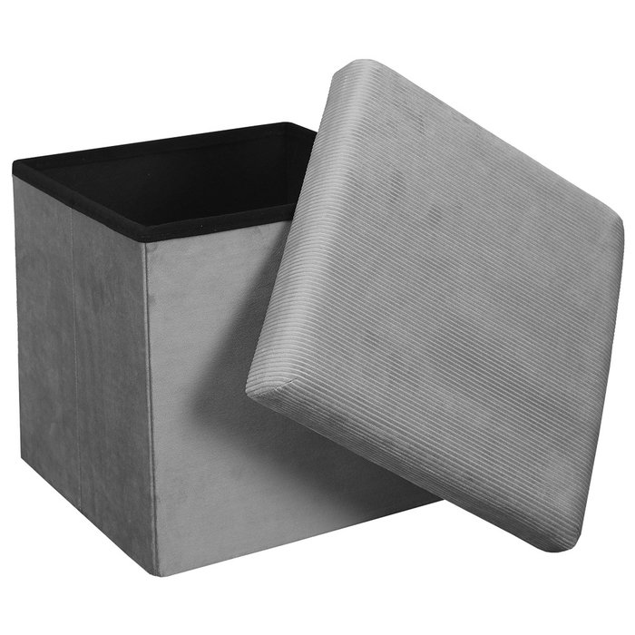 Home Deco Factory Caja-puf Plegable Giulia Gris Home Deco Factory Caja-puf Plegable Giulia Gris