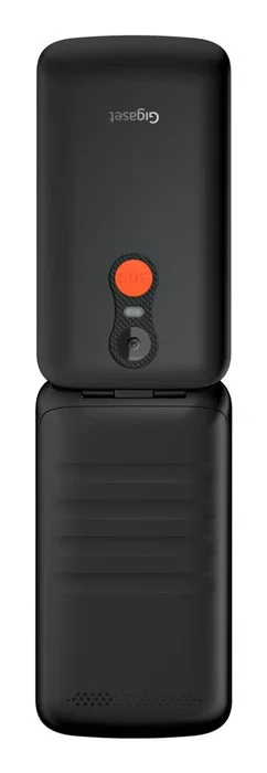 Gigaset GL595 - Teléfono móvil para personas mayores, formato concha, 2G GSM, pantalla 2.8", cámara 0.3 MP, batería 800 mAh, resistencia IP44, color negro
